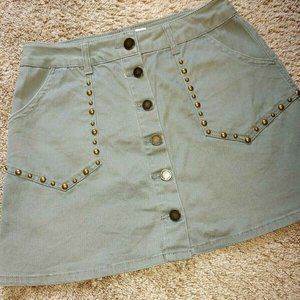 Jolt From Nordstrom Size 3 Or 26 Green Brown A Line Skirt